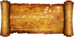 Csollán Kristóf névjegykártya