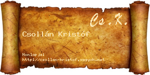 Csollán Kristóf névjegykártya