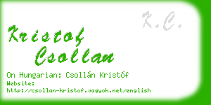 kristof csollan business card